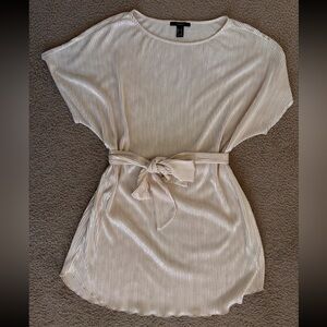 Forever 21 Cream Belted Tunic Top